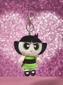THE POWERPUFF GIRLS X SHEIN 1个立体毛绒钥匙扣，可爱站立造型，经典形状，适合挂在包包、钥匙链、书包等处，适合青少年、成人等，图案为泡泡、花花、毛毛。 - 彩色 - 查看 12