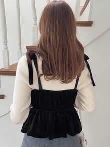 FRIFUL Women's Solid Color Minimalist Casual Camisole - Black - View 2