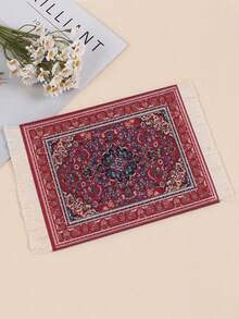 1Pc Style Coffee Theme Mouse Pad, Carpet Style Flannel Mouse Pad & Cup Coaster,Coffee Mat,Table Mat, Placemat, Mouse Pad, Non-Slip Heat Resistant Mat, Tassel Carpet Coaster, Table Desk Cup,Table Coaster Christmas For Holiday Gift Giving Back To School - one-size - View 11