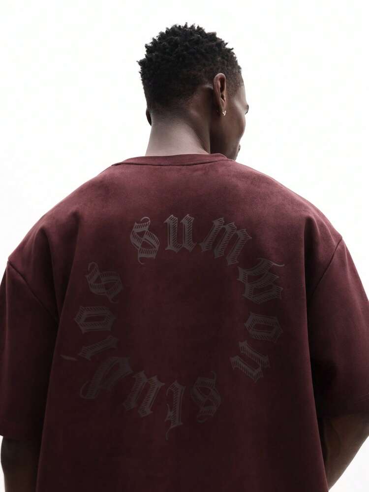 T-shirt à col rond classique avec texte au dos