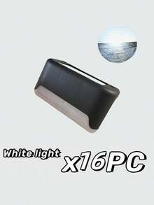 4pcs/8pcs/12pcs/16pcs Solar Lights 1 LED Wall Lamp Set, Black Shell, Warm White/White Light, Outdoor Garden Wall Fence Pathway Landscape Stairway Solar Lights - Black - View 17