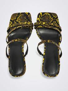 Maija Giày cao gót quai da rắn cho nữ, đa năng khi đi làm - Nhiều màu - Xem 4