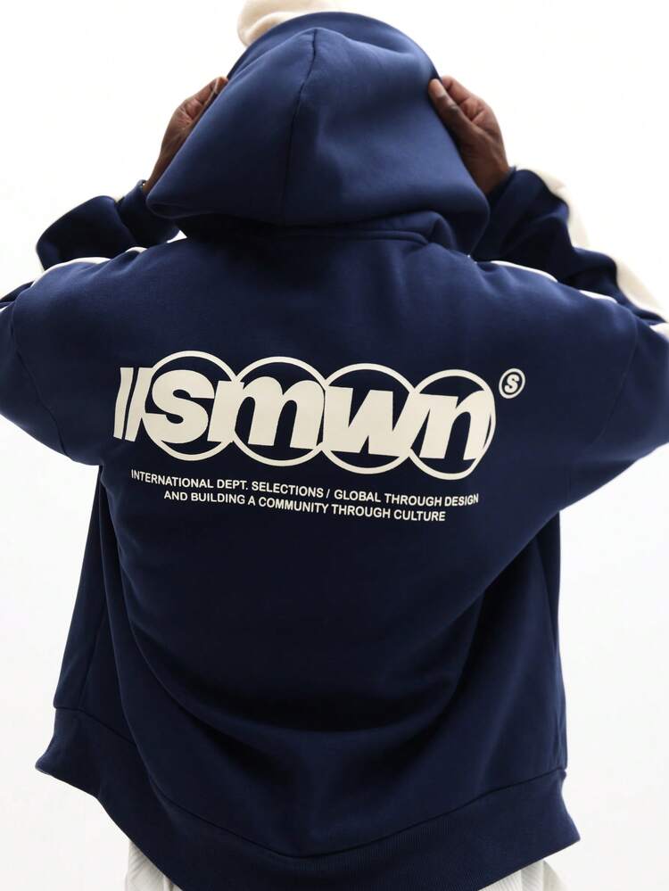 Sweat à capuche zippé avec imprimés graphiques