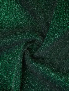 SHEIN Clasi Women's Emerald Green Sequin Top,Elegant Autumn Long Sleeve Gold & Silver Lace Patchwork Blouses For Night Out Party Holiday Christmas Graduation - Green - View 8