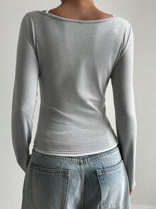 DAZY 2pcs Outdoor Fitted Camisole Sports T-Shirt Set - Grey - View 2