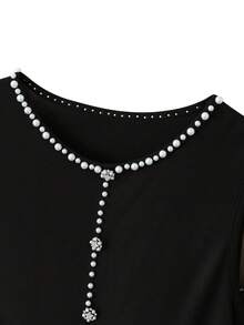 GlowEve 2025 Herbst/Winter Neue Stilvolle Bubble Bead Dekor Ärmellose Strick Top - Schwarz - Übersicht 4