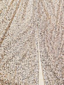 Franclia 大码女士优雅高端正式办公通勤休闲曲线商务休闲度假婚礼宾客正式礼服派对下午茶腰部扭结垂褶开衩亮片长裙水钻裙金色裙子闪亮裙优雅裙亮片裙派对圣诞 - 金色 - 查看 4