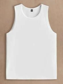 Manfinity NXTstreet 3pcs/Pack Men's Casual Solid Color Knit Sleeveless Tank Tops, Suitable For Everyday Wear