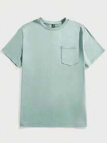 EASEVO Plus Size Men 2-Piece Set: Multi-Color Knit T-Shirt And Shorts Summer Outfit - White - View 3