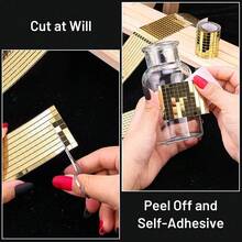 DIY马赛克镜面贴纸迪斯科球墙贴，自粘3D亚克力墙贴，创意装饰镜贴礼物生日毕业镜面墙装饰房间装饰墙镜房间家居装饰浴室装饰客厅装饰 - 彩色 - 查看 9