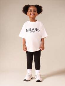 SUMWON 3 paquets de t-shirts en coton à imprimé ville surdimensionné pour enfants, décontractés, pour les vacances d'été, les voyages - Multicolore - Voir 4