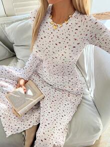 Livesso بيجامة نسائية مريحة وكاجوال للصيف رمضان - بيج - مشاهدة 3