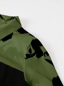 SHEIN Clasi Bộ quần ống rộng in hoa thanh lịch 2 trong 1 dành cho nữ, mùa hè - xanh quân đội - Xem 5