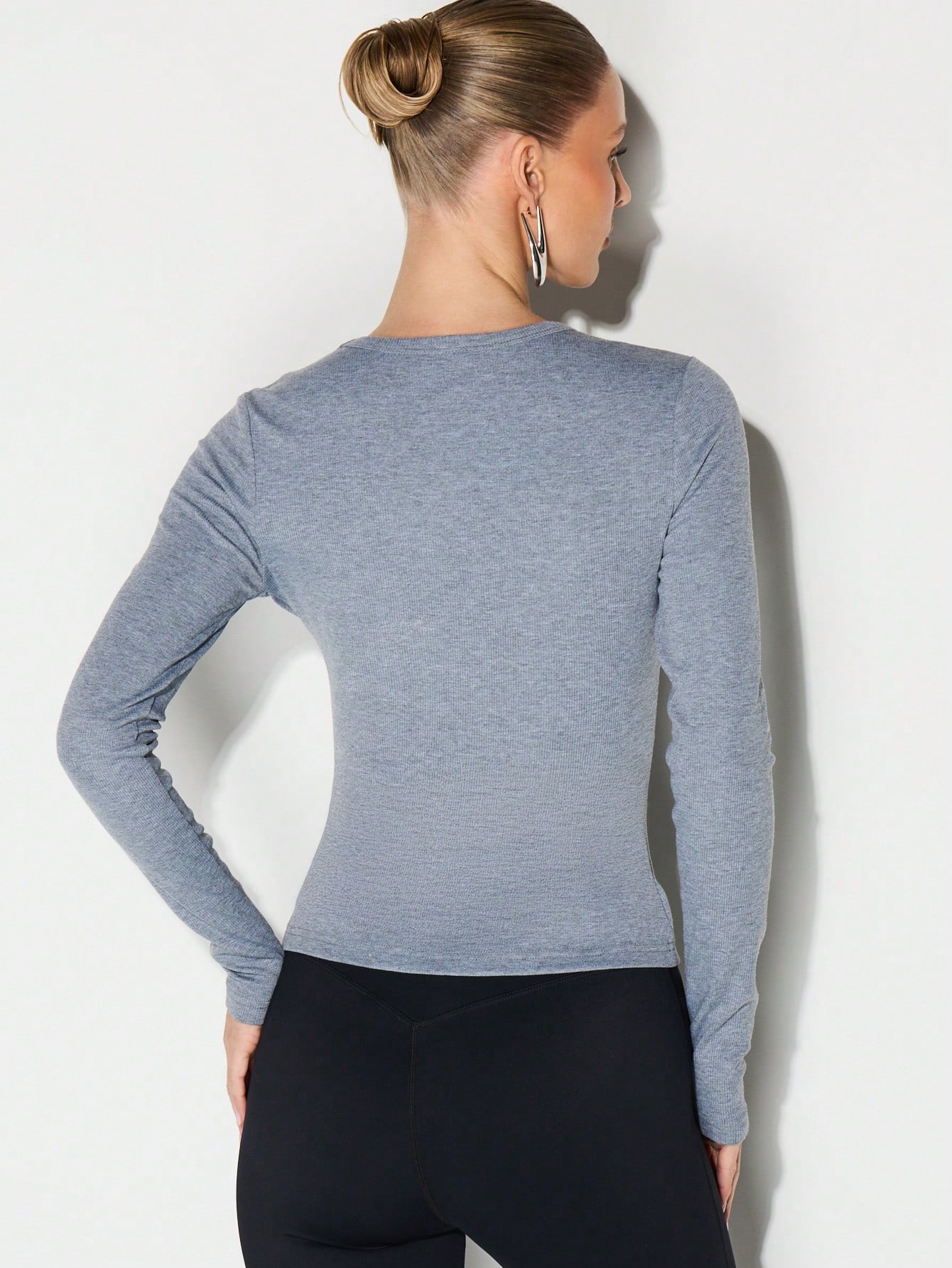 KIZN Maglia a coste a maniche lunghe