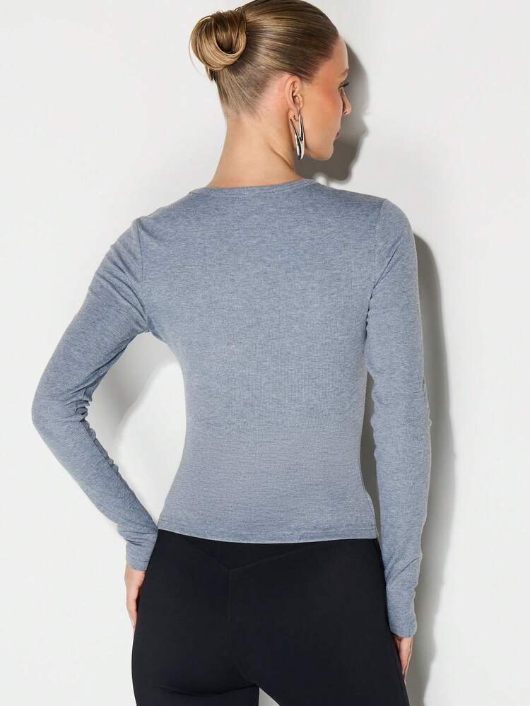 KIZN Long Sleeve Ribbed Knit Top