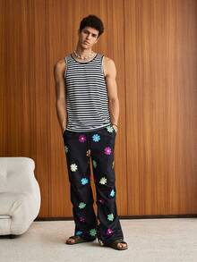 SWAVVY 3 件套男士春夏休闲背心套装无袖纯色度假基本款背心，适合男友礼物 - 黑與白 - 查看 5