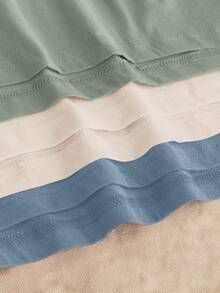 Manfinity NXTstreet 3 件装男士休闲纯色针织短袖 T 恤，适合日常穿着，夏季 - 彩色 - 查看 6