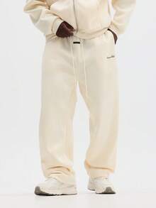 SUMWON 全拉链连帽衫和运动裤套装，带抽绳帽、中央口袋和弹性腰带，休闲家居服 - 淡黃色 - 查看 5