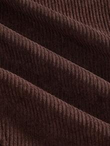 ROMWE Hippie Spring/Summer Carnival Party Casual Women's Fall Plain Simple A-Line Skirt, Casual Wear - Brown - View 3