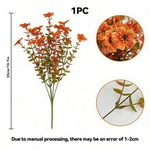 Outdoor Artificial Fall Flower, Uv Resistant Fake Plants, Faux Plastic Floral Orange Shrubs Hanging Flower Plant For Home Kitchen Balcony Garden Window Sill Fall Decoration - Multicolor - View 16