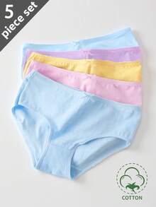 Bộ 5 quần lót cotton mềm mại họa tiết Macaron nhiều màu sắc cầu vồng có nơ trang trí cho bé gái - Nhiều màu - Xem 4