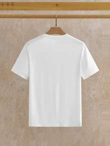 Manfinity NXTstreet 2 piezas empaquetadas Camiseta de manga corta con estampado de conejo de punto casual para hombres - Blanco y Negro - Ver 4