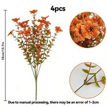 Outdoor Artificial Fall Flower, Uv Resistant Fake Plants, Faux Plastic Floral Orange Shrubs Hanging Flower Plant For Home Kitchen Balcony Garden Window Sill Fall Decoration - Multicolor - View 21
