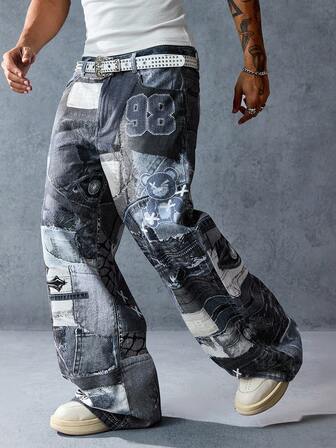 Street Life Jeans ample avec poches appliquées, mode homme