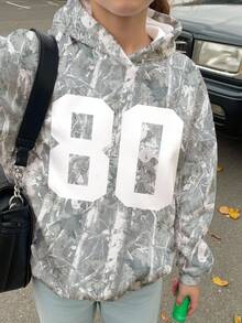 SHEIN 女婴可爱百搭连帽长袖卫衣，秋冬季 - 彩色 - 查看 3