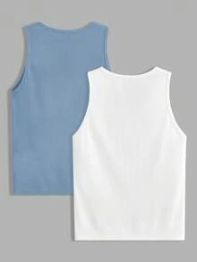 Manfinity VCAY 2pcs/Pack Men's Casual Knitted Top - Multicolor - View 2