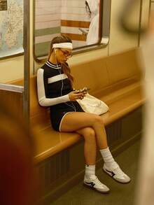 SHEIN 女式常规版型立领长袖针织毛衣 - 黑色 - 查看 1