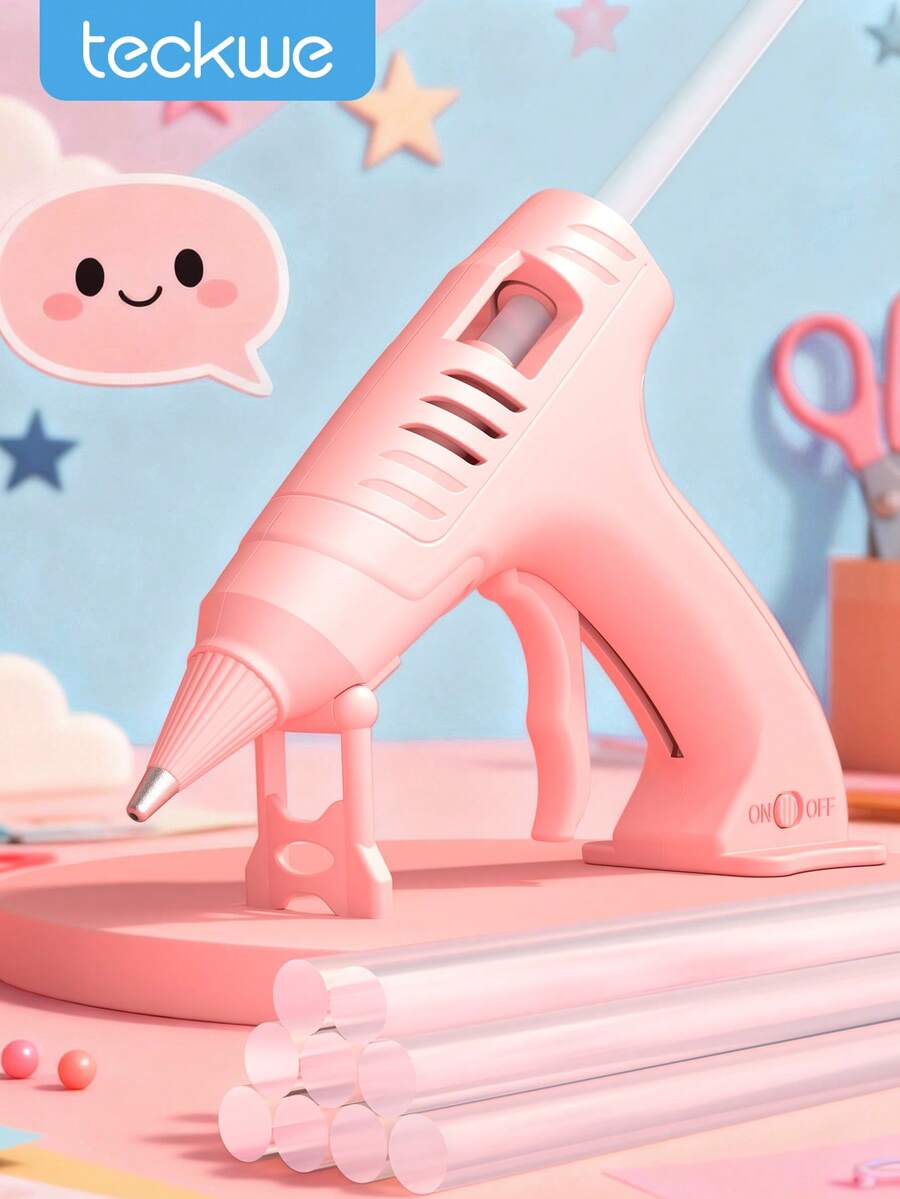 Teckwe 无绳热熔胶枪，USB 充电式无绳胶枪，含 10 根胶棒，适用于 DIY 手工艺品、艺术家居维修