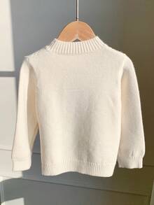 SHEIN 男女宝宝几何图案长袖针织衫，可爱费尔岛设计，秋冬季休闲宝宝服装 - 彩色 - 查看 9