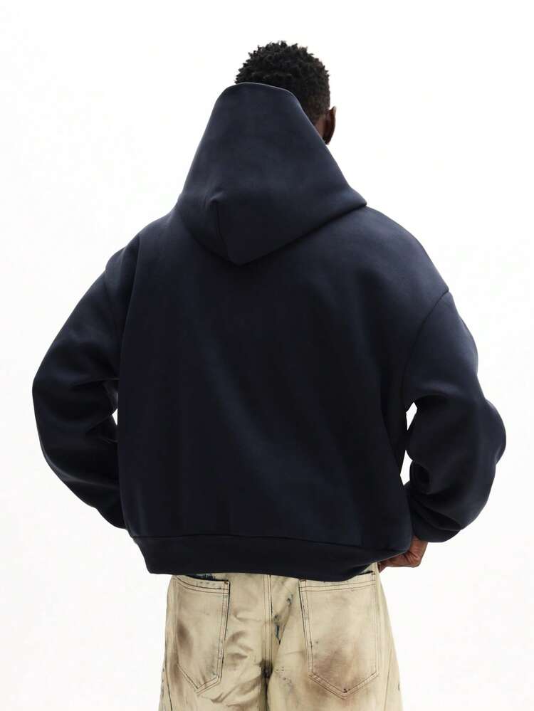 Checkered Print Hoodie With Drawstring Hood