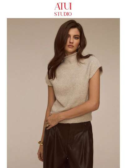 ATUI Studio 2025AW Rollkragenpullover, Damen Strickpullover, Damen Strick-Oberteil, Damen Rollkragen Strickpullover, schicker Pendler-Strickpullover, moderner minimalistischer Pullover für Herbst/Winter