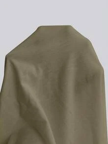 Manfinity Homme Men's Casual Daily Commute Letter Print Loose Short Sleeve T-Shirt, Summer - Army Green - View 5