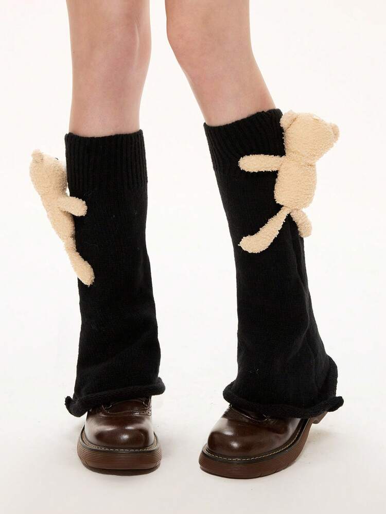ROMWE Anime Women Leg Warmers - Black - View 3