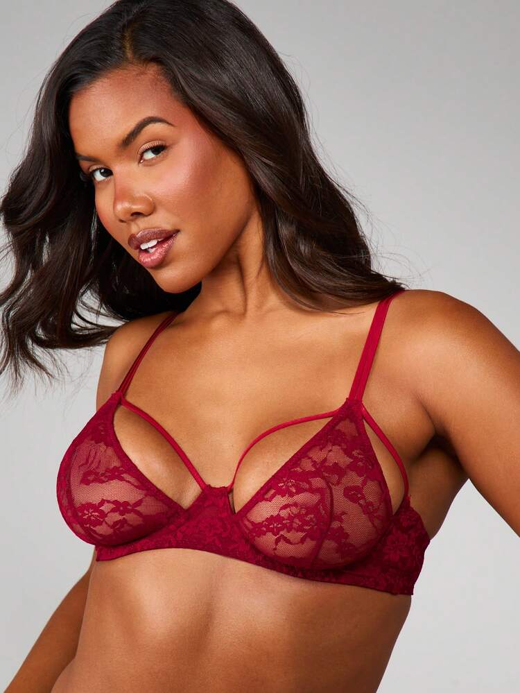 MISSGUIDED Lace Bralette With Cut Out Strappy Details For Intimate Occasions