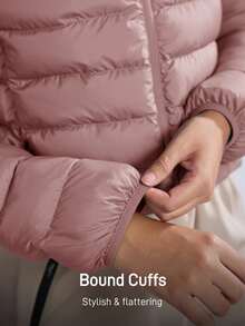 In My Nature Women's Letter Print Long Sleeve Zip-Up Hooded Outdoor Jacket, Winter