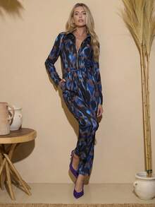 Dancing Leopard Roxanna 多色迷彩连体裤，女士连体裤，夏季女装，婚礼宾客连体裤，假日服装，度假服装，活动连体裤，约会连体裤，花园派对服装，各种场合连体裤 - 彩色 - 查看 3