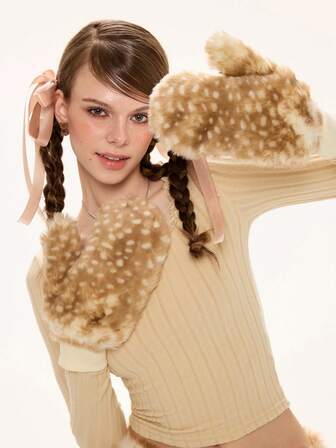 Kawaii Women Mittens Gloves