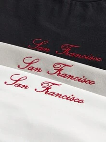 Manfinity VCAY 3pcs Pack Men's Simple Printed Crew Neck Short Sleeve T-Shirt - Multicolor - View 4