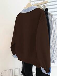 Resyla Autumn/Winter New Casual College Style Women Sweatshirt - Coffee Brown - View 2
