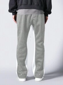 SUMWON Retro Flare Bell Bottom Sweatpants Wide Leg Palazzo Style Comfortable Lounge Pants With Contrast Side Panel Design