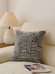 1 Pieza, Funda de almohada decorativa con estilo crema, Funda de cojín con textura de rayas suaves, Sofá bohemio para la cama para decoración del hogar moderno en la sala de estar