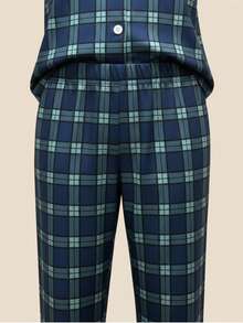 SUMWON Classic Long Sleeve Plaid Pajama Set With Button Down Top For Boys Sleepwear Nightwear For Casual And Vacation - Dark Green - View 7