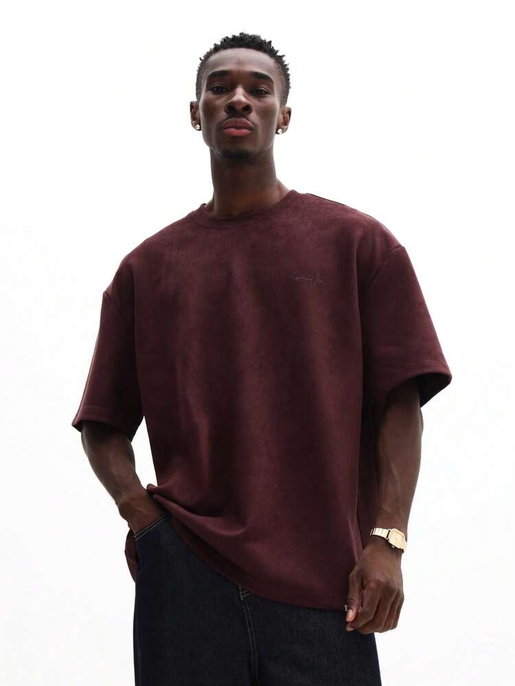 T-shirt à col rond classique avec texte au dos