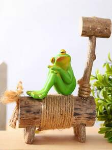 Zazumi Cottage Core Frosch Deko Harzfigur mit ausdrucksstarkem Gesicht, Weihnachtskamin Regal Dekoration im skandinavischen Stil, skurriles Geschenkidee für Herbst Winter Feiertage, Strumpffüller