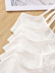 SHEIN Set de 5 sujetadores deportivos minimalistas y cómodos para niñas preadolescentes - Blanco - Ver 5