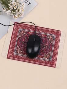 1Pc Style Coffee Theme Mouse Pad, Carpet Style Flannel Mouse Pad & Cup Coaster,Coffee Mat,Table Mat, Placemat, Mouse Pad, Non-Slip Heat Resistant Mat, Tassel Carpet Coaster, Table Desk Cup,Table Coaster Christmas For Holiday Gift Giving Back To School - one-size - View 10